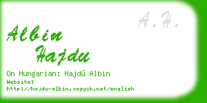 albin hajdu business card